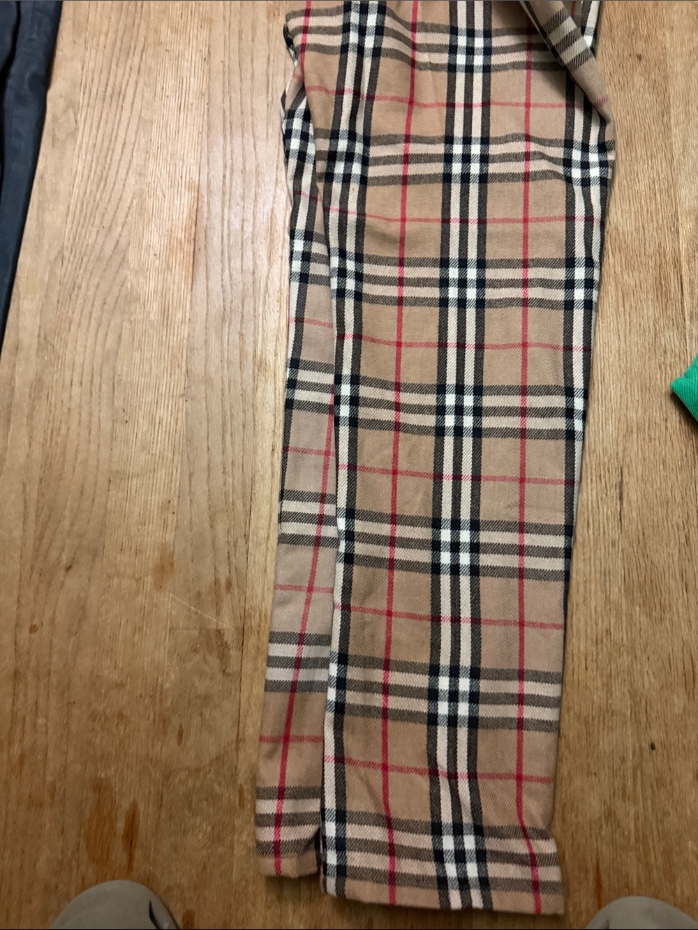 Burberry Tan Plaid Chinos with Black & White Windowpane - Picture 5 of 5